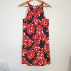 NEW Trina Turk Juju Knit Red Floral Halter Dress Size Medium